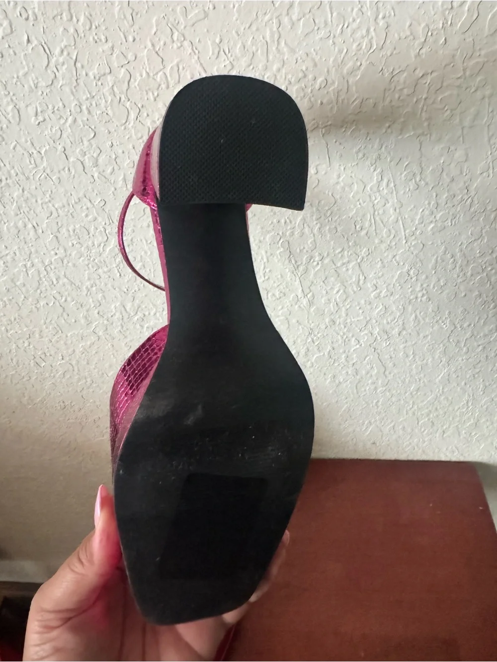 bp Metallic Fuchsia Platform Block Heel Pumps